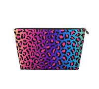 Stampa leopardata con sfumature di colore al neon, Borsa da toilette Borsa per trucco Borsa per cosmetici Borsa da toilette da viaggio portatile