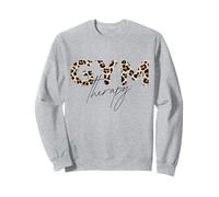 Stampa leopardata con testo animalier per gli amanti del fitness Felpa