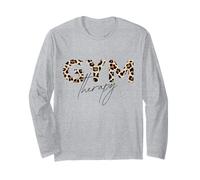 Stampa leopardata con testo animalier per gli amanti del fitness Maglia a Manica