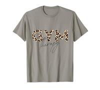 Stampa leopardata con testo animalier per gli amanti del fitness Maglietta