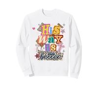 Stampa Leopardata Cristiana alla Moda His Way Is Better Felpa