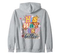 Stampa Leopardata Cristiana alla Moda His Way Is Better Felpa con Cappuccio