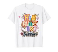 Stampa Leopardata Cristiana alla Moda His Way Is Better Maglietta
