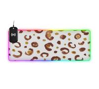Stampa leopardata giallo pallido Ricarica Wireless Incandescente personalizzato animale pad computer animale tappetino per il mouse per laptop lavoro liscio 31,8x11,8 pollici