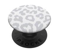 Stampa leopardata grigia e bianca leopardata per ragazze PopSockets PopGrip Adesivo