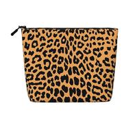 Stampa leopardata impermeabile grande capacità con cerniera viaggio di lavoro viaggio casa multifunzionale borsa per il trucco borsa di stoccaggio borsa portamonete, Nero , Taglia unica
