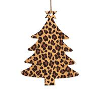 Stampa leopardata intagliata Woodland Christmas Collection, a forma di albero di Natale, in legno naturale con finitura brunita artigianale, 4 forme festive e 1/2/4/6 opzioni multipack