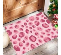 Stampa Leopardata Irregolare Tappeto, Stile Animalier antiscivolo zerbino rettangolare - Rosa Chiaro stampa accenti tappeto bagno ingresso comodino porta, 45 x 75 cm