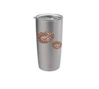 Stampa leopardata Labbra Graphic Bold Cheetah Bocca Bacio Donna Bicchiere termico in acciaio inox doppia parete