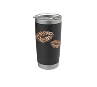 Stampa leopardata Labbra Graphic Bold Cheetah Bocca Bacio Donna Bicchiere termico in acciaio inox doppia parete