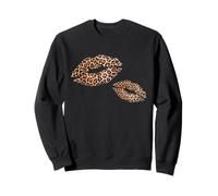 Stampa Leopardata Labbra Graphic Bold Cheetah Bocca Bacio Donna Felpa