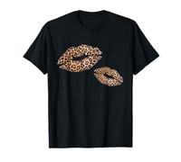 Stampa Leopardata Labbra Graphic Bold Cheetah Bocca Bacio Donna Maglietta