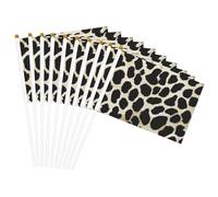 Stampa leopardata nera Palmare Bandiera Pole Bandiere portatili Decor Eventi Versatile Uso Gruppo Attività