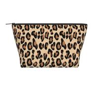 Stampa leopardata nero marrone ruggine e marrone chiaro, Borsa da toilette Borsa per trucco Borsa per cosmetici Borsa da toilette da viaggio portatile