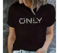 Stampa leopardata "ONLY", maglietta aderente da donna, top estivo, serie K-Pop warrior, top in puro cotone, abbigliamento da donna, abbigliamento estivo da donna, maglieria, abiti da festa, top largo