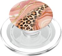 Stampa leopardata rosa oro stelle modello Liguid Art PopSockets PopGrip per MagSafe