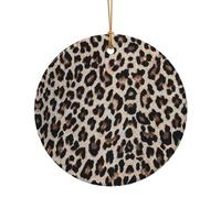 Stampa leopardata Stampa Natale Colleghi Regali Per Amici Famiglia Circolare Ceramica Natale Appeso Ornamenti Per La Decorazione Dell'albero