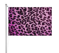 Stampa leopardata viola,Bandiera da giardino, bandiera decorativa da cortile, bandiera bifacciale, 2x3 piedi, per esterni e interni