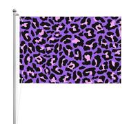 Stampa leopardata viola,Bandiera da giardino, bandiera decorativa da cortile, bandiera bifacciale, 2x3 piedi, per esterni e interni
