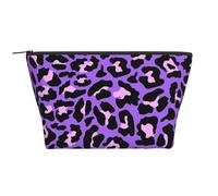 Stampa leopardata viola, Borsa da toilette Borsa per trucco Borsa per cosmetici Borsa da toilette da viaggio portatile
