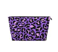 Stampa leopardata viola, Borsa da toilette Borsa per trucco Borsa per cosmetici Borsa da toilette da viaggio portatile
