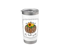 Stampa leopardata zucca Ringraziamento Halloween It's Fall Y'all Bicchiere termico in acciaio inox doppia parete