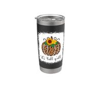 Stampa leopardata zucca Ringraziamento Halloween It's Fall Y'all Bicchiere termico in acciaio inox doppia parete