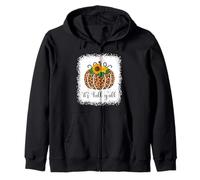 Stampa Leopardata Zucca Ringraziamento Halloween It's Fall Y'All Felpa con Cappuccio