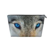 Stampa lupo occhi azzurri, Borsa da toilette Borsa per trucco Borsa per cosmetici Borsa da toilette da viaggio portatile