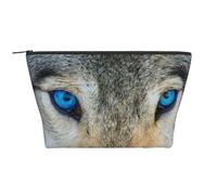 Stampa lupo occhi azzurri, Borsa da toilette Borsa per trucco Borsa per cosmetici Borsa da toilette da viaggio portatile