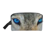 Stampa lupo occhi azzurri, Borsa per il trucco Borsa per cosmetici Borsa da viaggio portatile da viaggio Borsa per trucco Organizer