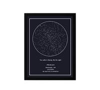 Stampa mappa stellare personalizzata - Poster mappa stellare personalizzato dimensioni multiple Stampe stellari incorniciate, arte della parete della mappa della costellazione stellare