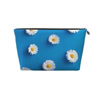 Stampa margherita bianca, Borsa da toilette Borsa per trucco Borsa per cosmetici Borsa da toilette da viaggio portatile