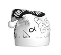 Stampa matematica classica cappello di Babbo Natale, accessori per costume da festa festiva, utilizzato per feste di Capodanno, feste interne ed esterne