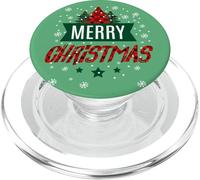 Stampa Merry Christmas Trees Buffalo Gingham - Vacanze carine PopSockets PopGrip per MagSafe