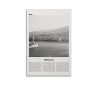 Stampa Messina in bianco e nero, arte da parete Messina, poster Messina, Messina foto, decorazione da parete Messina, mappa di Messina, poster decorativo da parete su tela e stampa artistica Modern