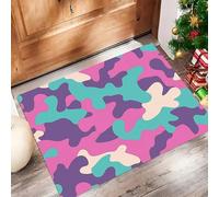 Stampa Mimetica Zerbino Trappola Sporco, Tappetino Antiscivolo Lavabile In Lavatrice, Stile Cartone Animato, Zerbino D'Ingresso Soft And Comfortable Per Ingresso, Port, 60 X 90 Cm Viola