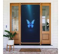 Stampa minimalista con farfalla azzurra n. 67 coperture decorative per porte, decorazioni per interni ed esterni, primavera, estate, autunno, inverno, Halloween, Natale, decorazioni per la casa