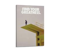 Stampa minimalista con scritta "Find Your Greatness", poster alla scoperta di sé, elegante tela artistica da parete, decorazione moderna da appendere, 60 x 90 cm