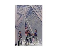 Stampa moderna da parete con cornice astratta e minimalista astratta, motivo "Raising the Flag at Ground Zero", per ufficio, camera da letto, decorazione da parete, 30 x 45 cm