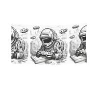 Stampa monocromatica in stile schizzo di gioco per interni ed esterni festivi festivi festeggiamenti Halloween evento sfondo decorazione