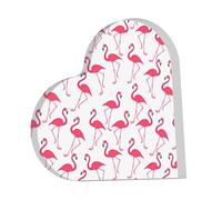 Stampa Motivo Fenicottero Rosso Acrilico Regali Decor Home Segni Matrimoni Memoriali Scrivanie Ufficio Cuore Personalizzato