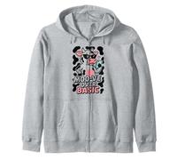 Stampa Mucca Estetica Western Bovine Chic Pastello Macchiato Felpa con Cappuccio