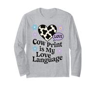 Stampa Mucca Estetica Western Bovine Chic Pastello Macchiato Maglia a Manica