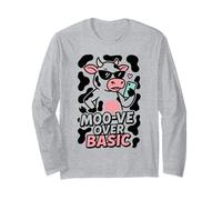 Stampa Mucca Estetica Western Bovine Chic Pastello Macchiato Maglia a Manica