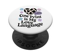 Stampa Mucca Estetica Western Bovine Chic Pastello Macchiato PopSockets PopGrip Adesivo