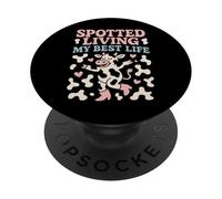 Stampa Mucca Estetica Western Bovine Chic Pastello Macchiato PopSockets PopGrip Adesivo