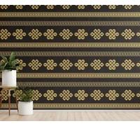 Stampa Murale Cucina 3D Oro Europeo Impermeabile Resistente 45x500cm | Decalcomania murale decorativa dal rendering realistico. Motivo 3D e Oro in Oro, Impermeabile, ideale per Cucina.