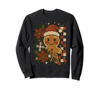 Stampa Natalizia a Scacchi di Pan di Zenzero Felpa