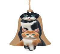 Stampa natalizia intagliata a forma di campana, in legno naturale, con finitura brunita artigianale, 4 forme festive e 1/2/4/6 opzioni multipack